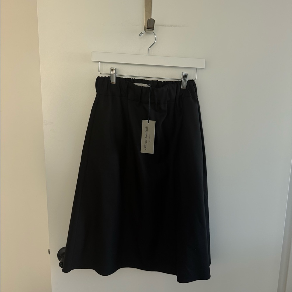 Officine Generale Classic Black A-Line Skirt